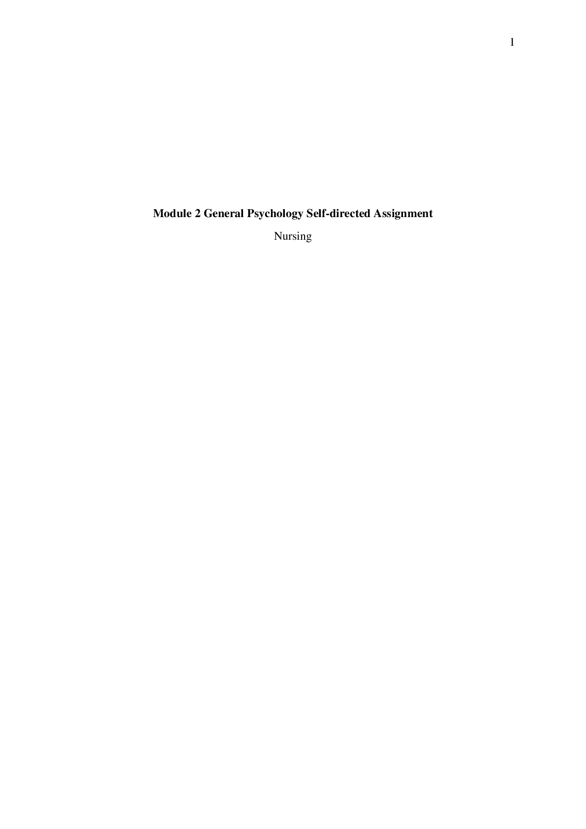 Preview image for Module 2 General Psychology Self-directed Assignment